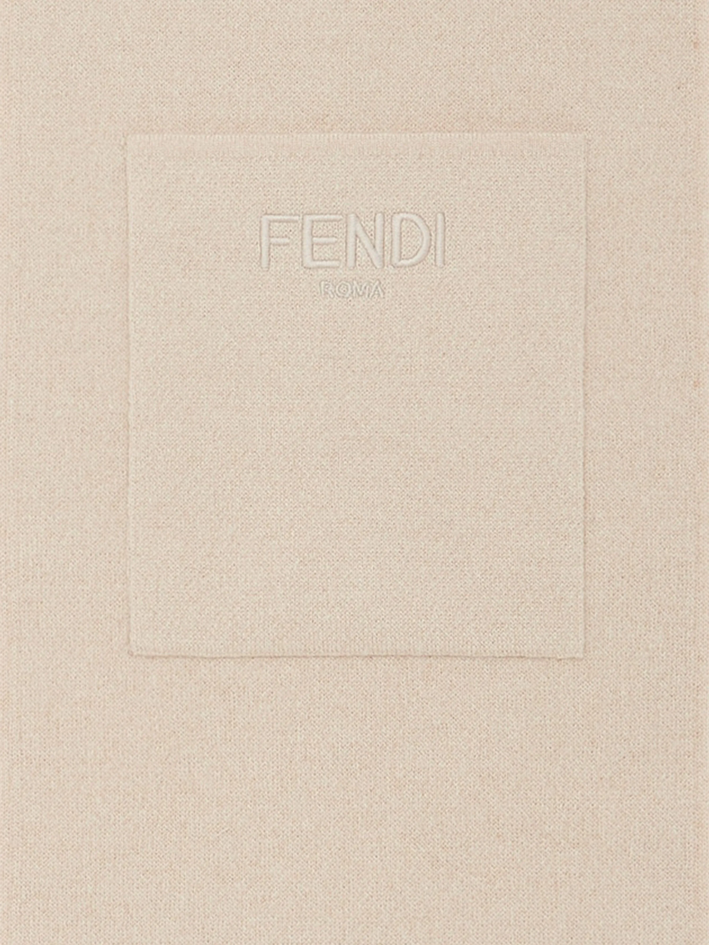Kids Wool FF Reversible Scarf in Beige
