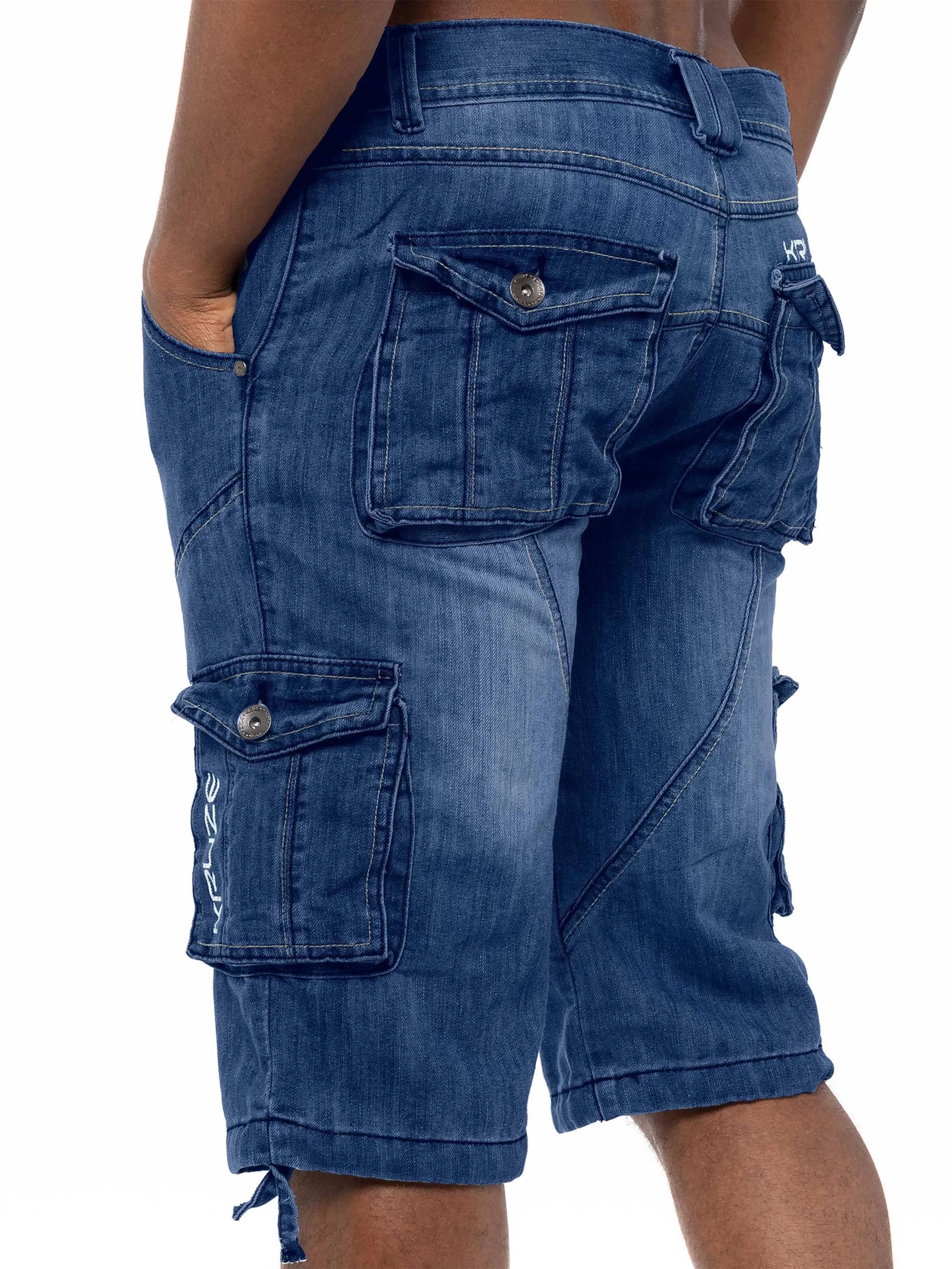 Kruze | Mens Cargo Denim Shorts