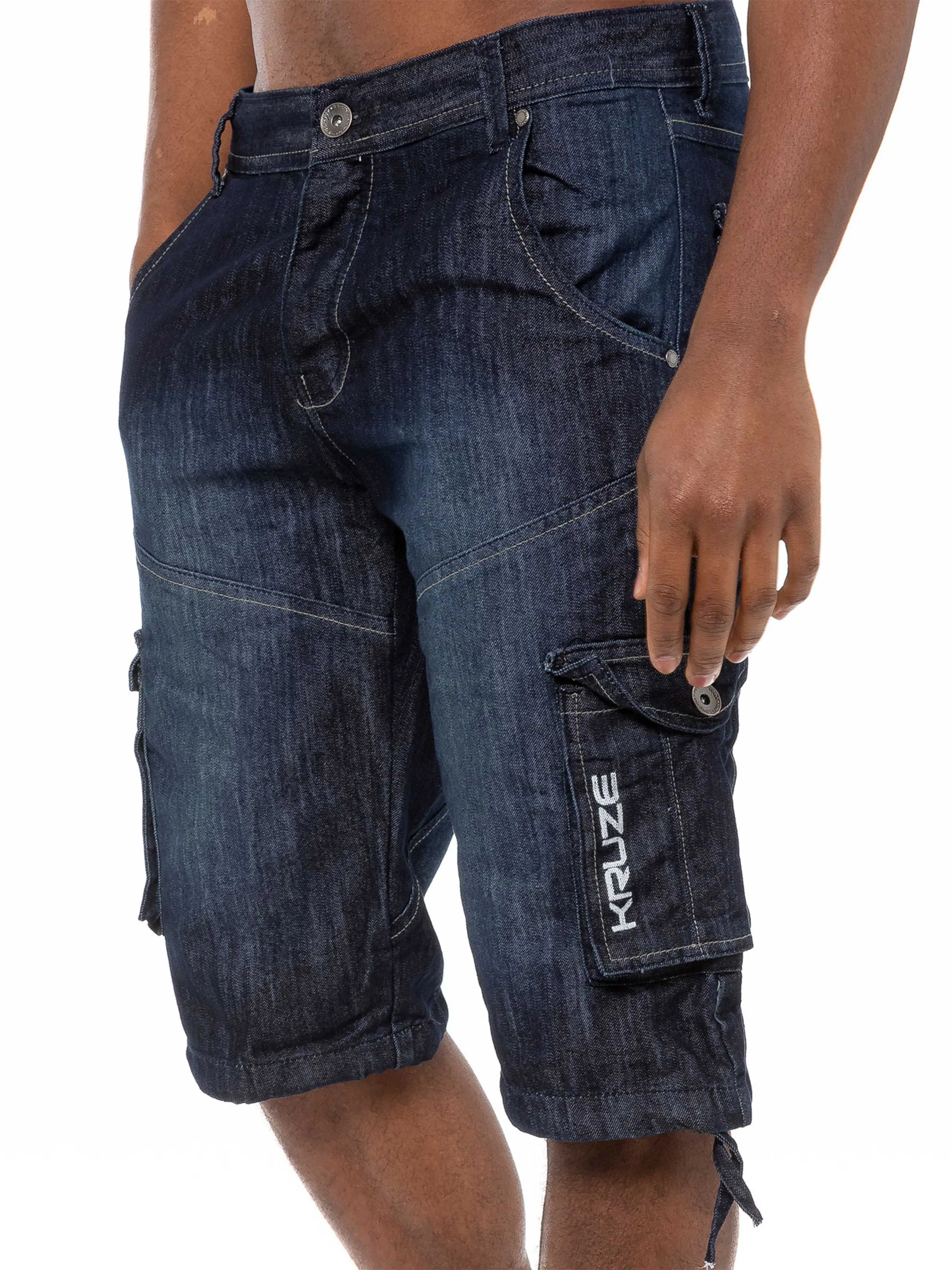 Kruze | Mens Cargo Denim Shorts