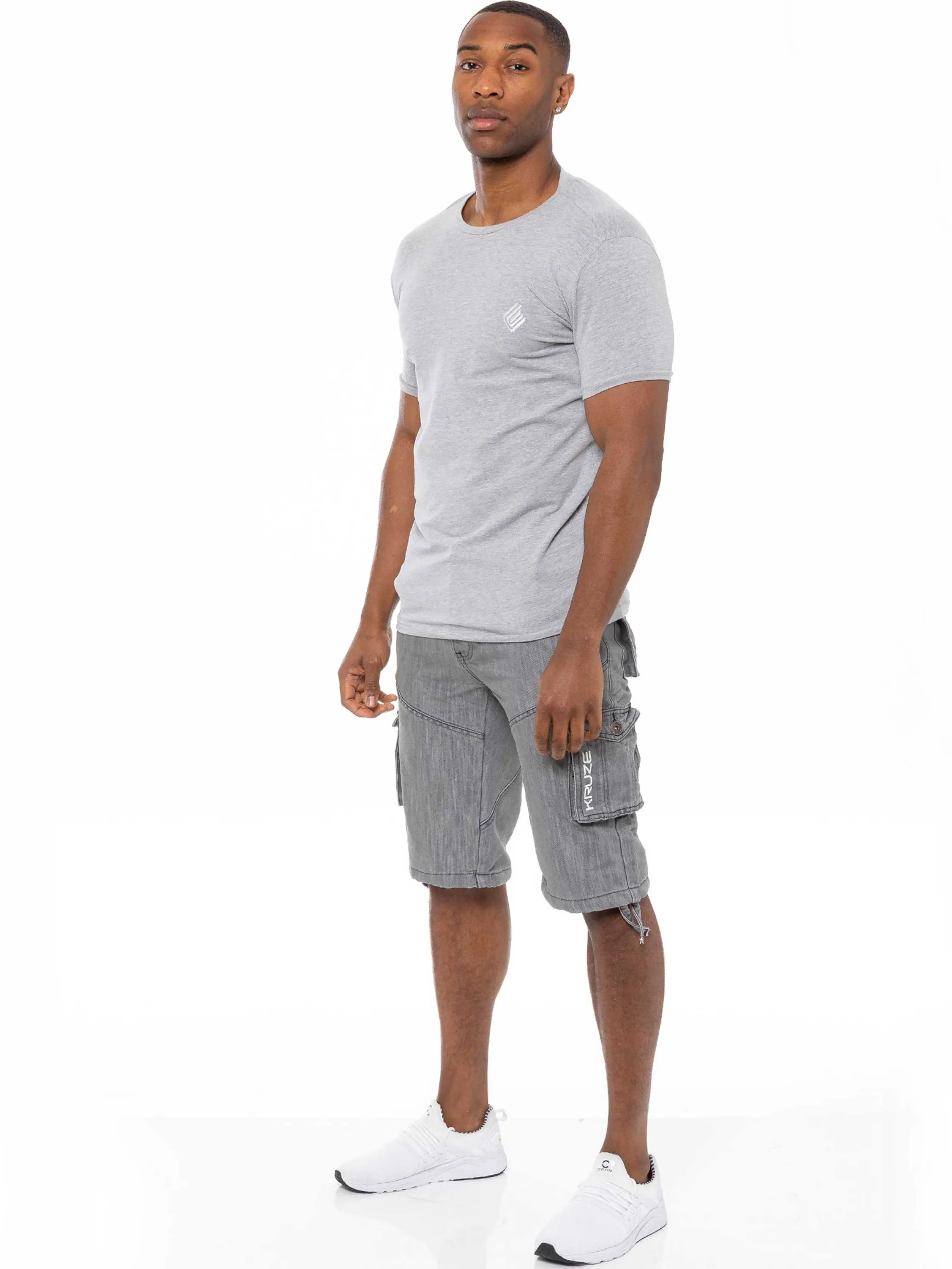 Kruze | Mens Cargo Denim Shorts