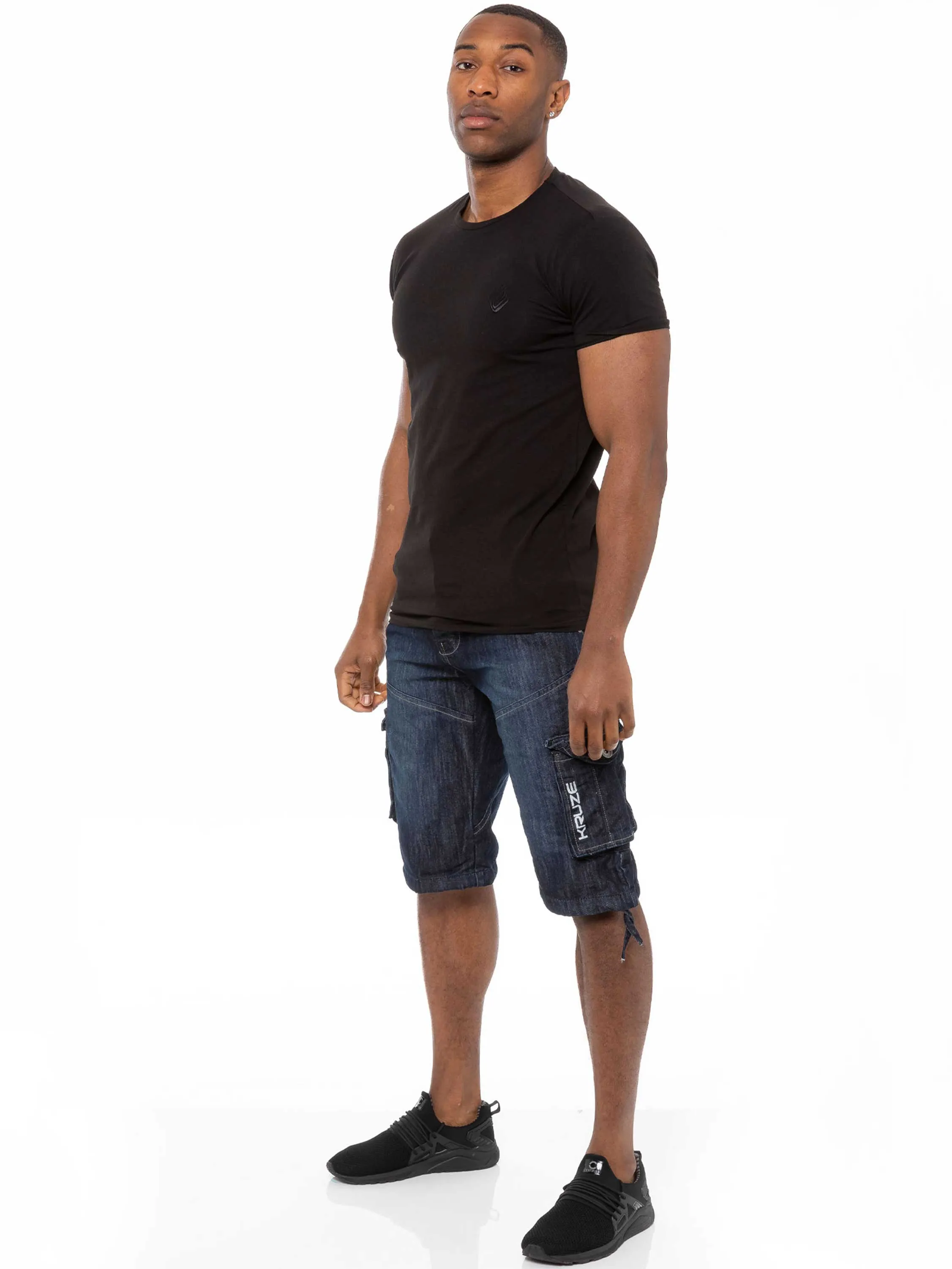 Kruze | Mens Cargo Denim Shorts