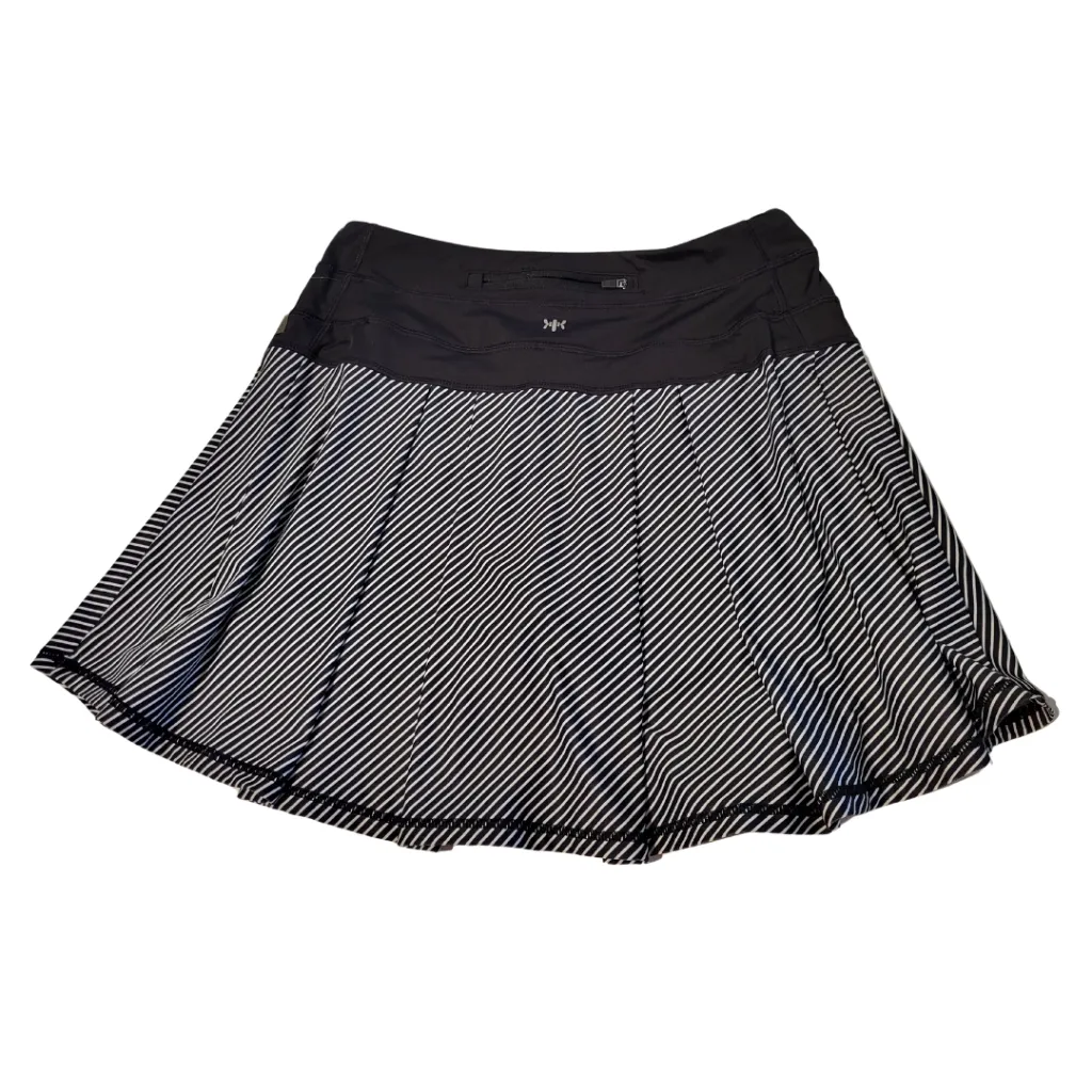 Kyodan Black & White Striped Pleated Active Skort Size S
