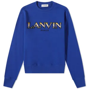 Lanvin Blue Embroidered Logo Sweatshirt