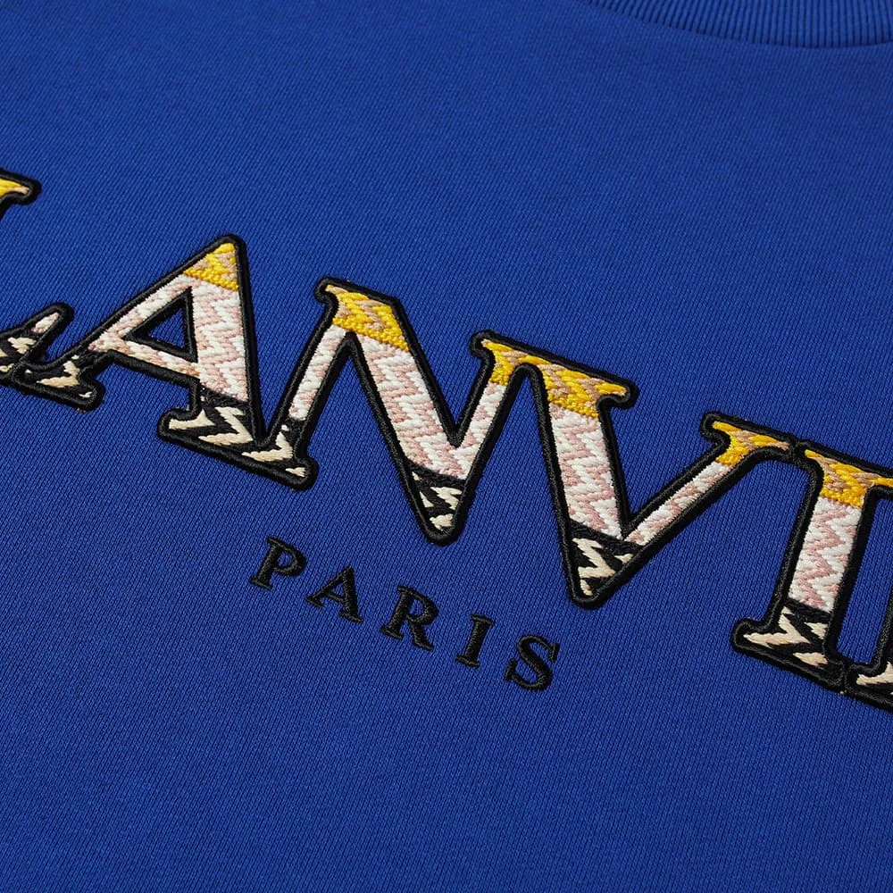 Lanvin Blue Embroidered Logo Sweatshirt