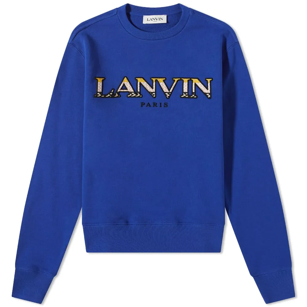 Lanvin Blue Embroidered Logo Sweatshirt