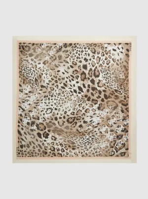 Leopard Print Foulard Scarf Guess