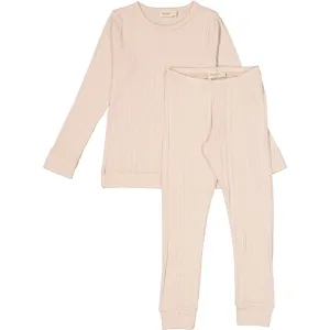 MarMar Modal Cream Taupe Pointelle Rib Night Set