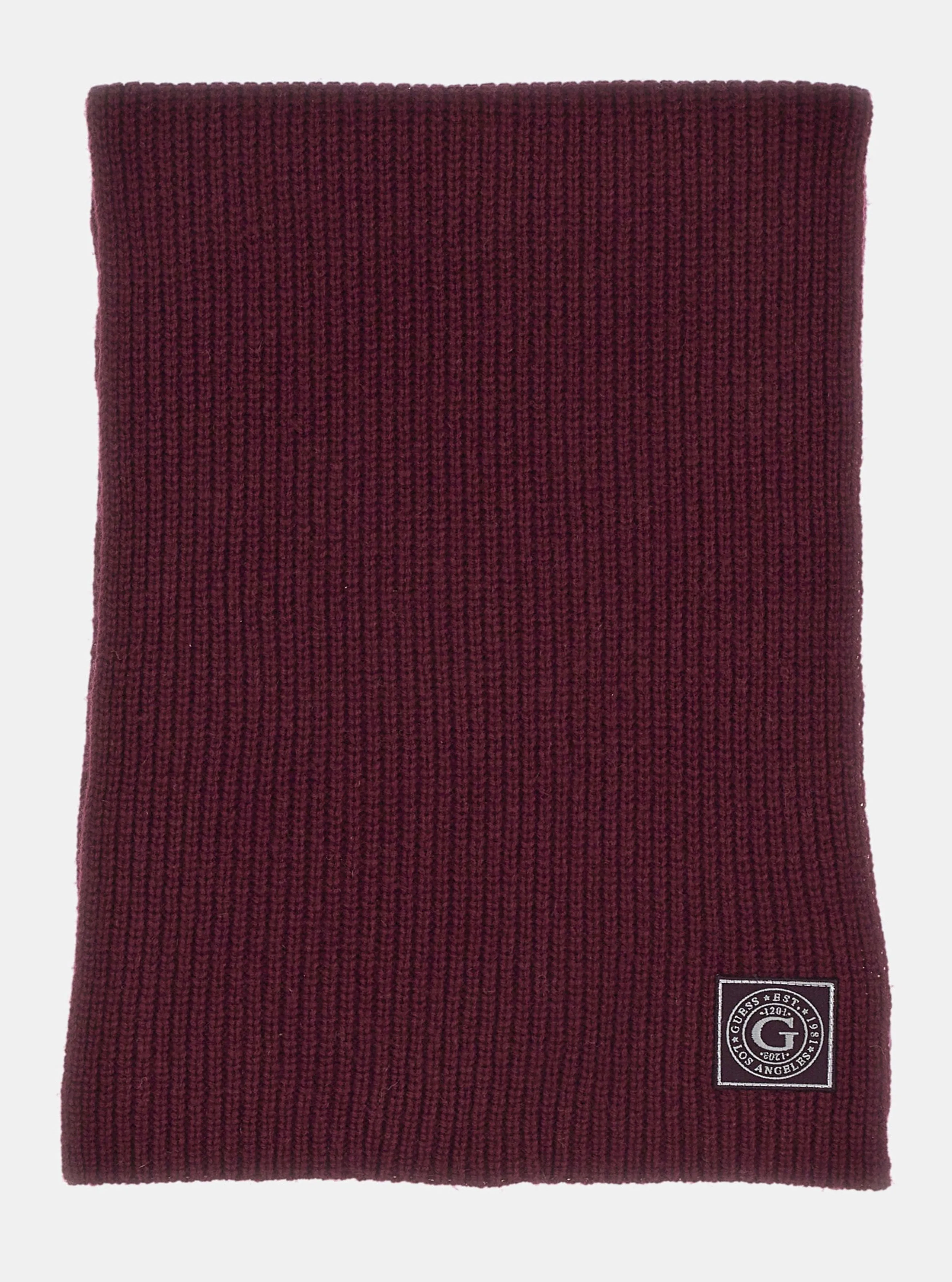Maroon Hunter Ribbed Scarf Guess