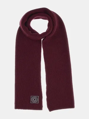 Maroon Hunter Ribbed Scarf Guess