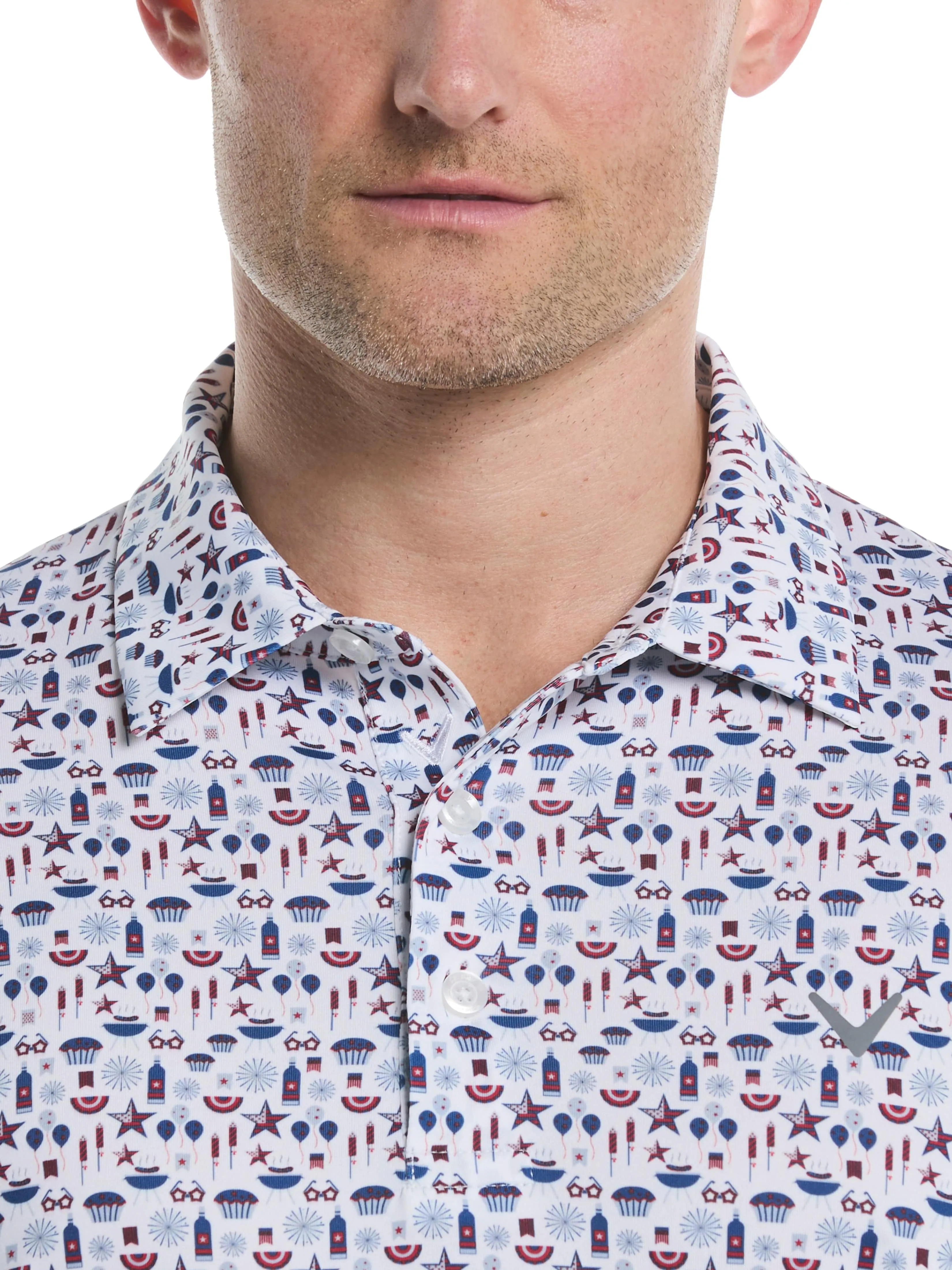 Mens Americana Print Polo Callaway Apparel