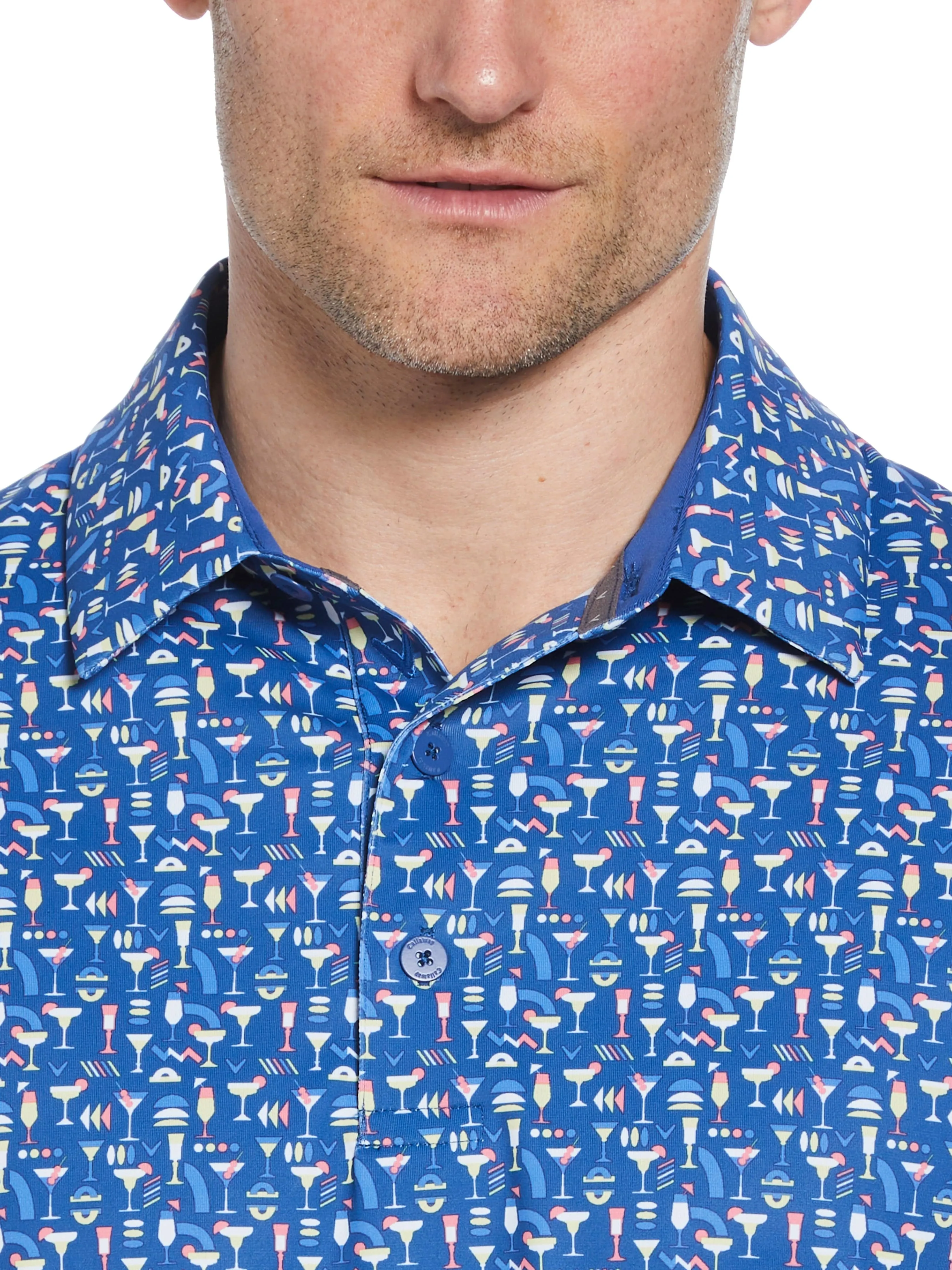 Mens Cocktail Print Polo Callaway Apparel