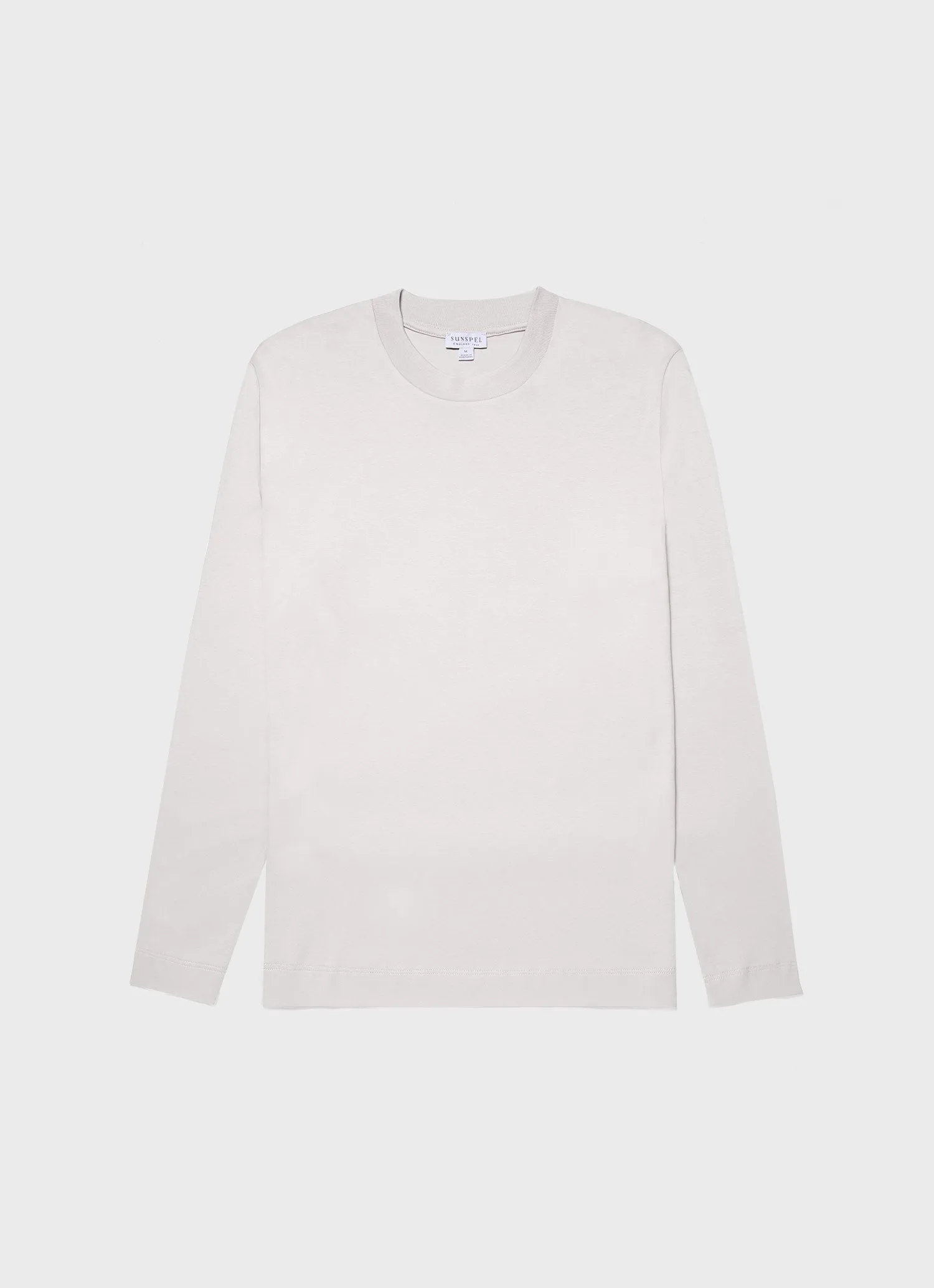 Men's Long Sleeve Heavyweight T-shirt in Putty Sunspel
