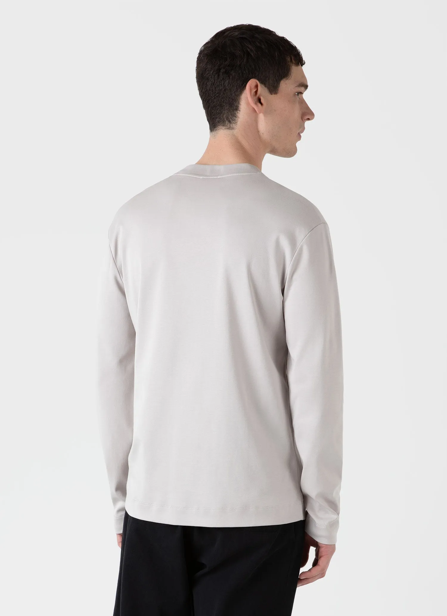 Men's Long Sleeve Heavyweight T-shirt in Putty Sunspel