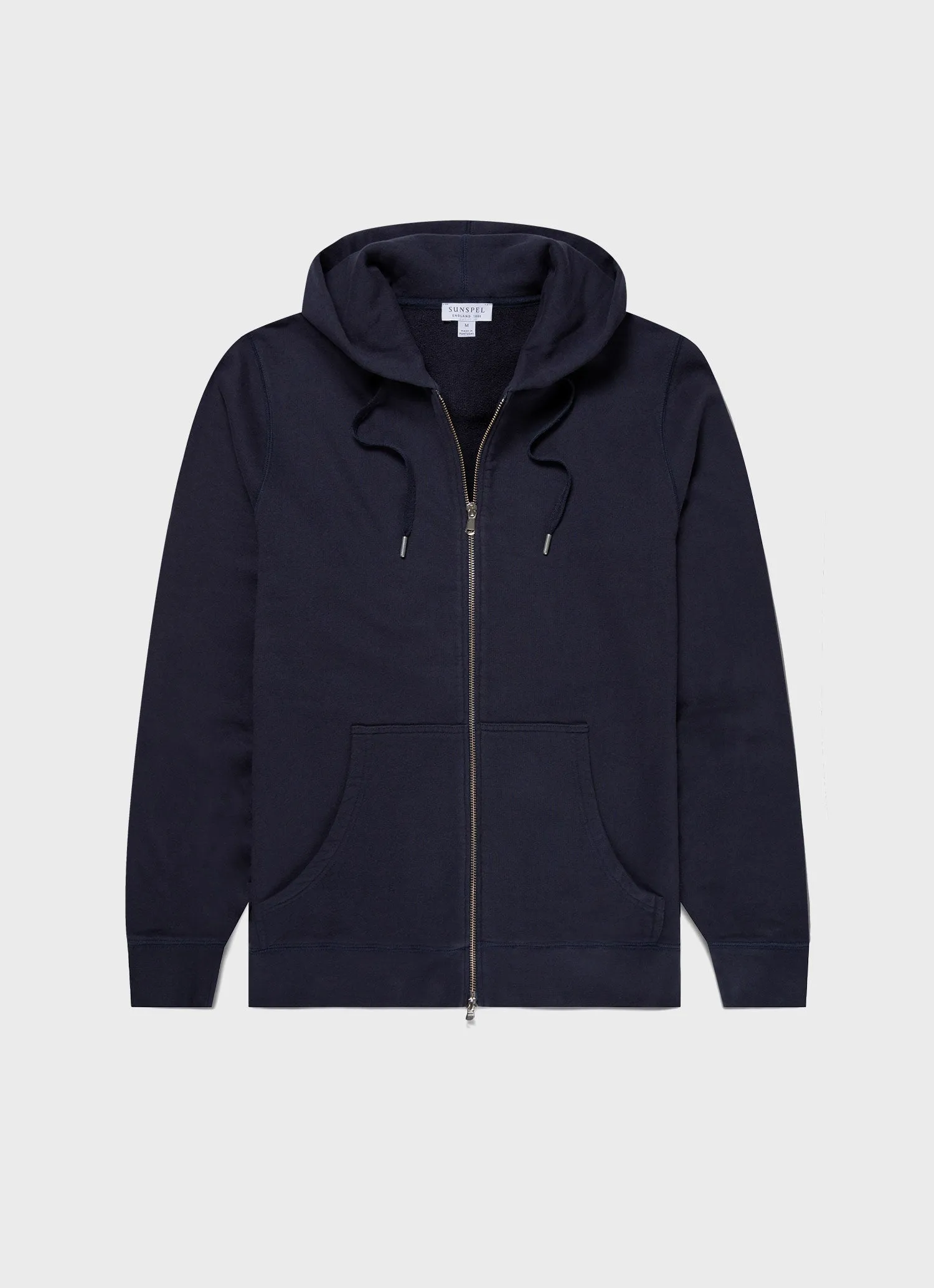 Men's Loopback Zip Hoodie in Navy Sunspel
