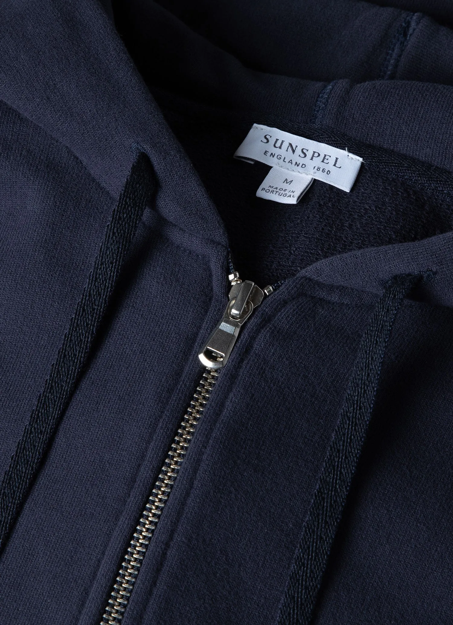 Men's Loopback Zip Hoodie in Navy Sunspel
