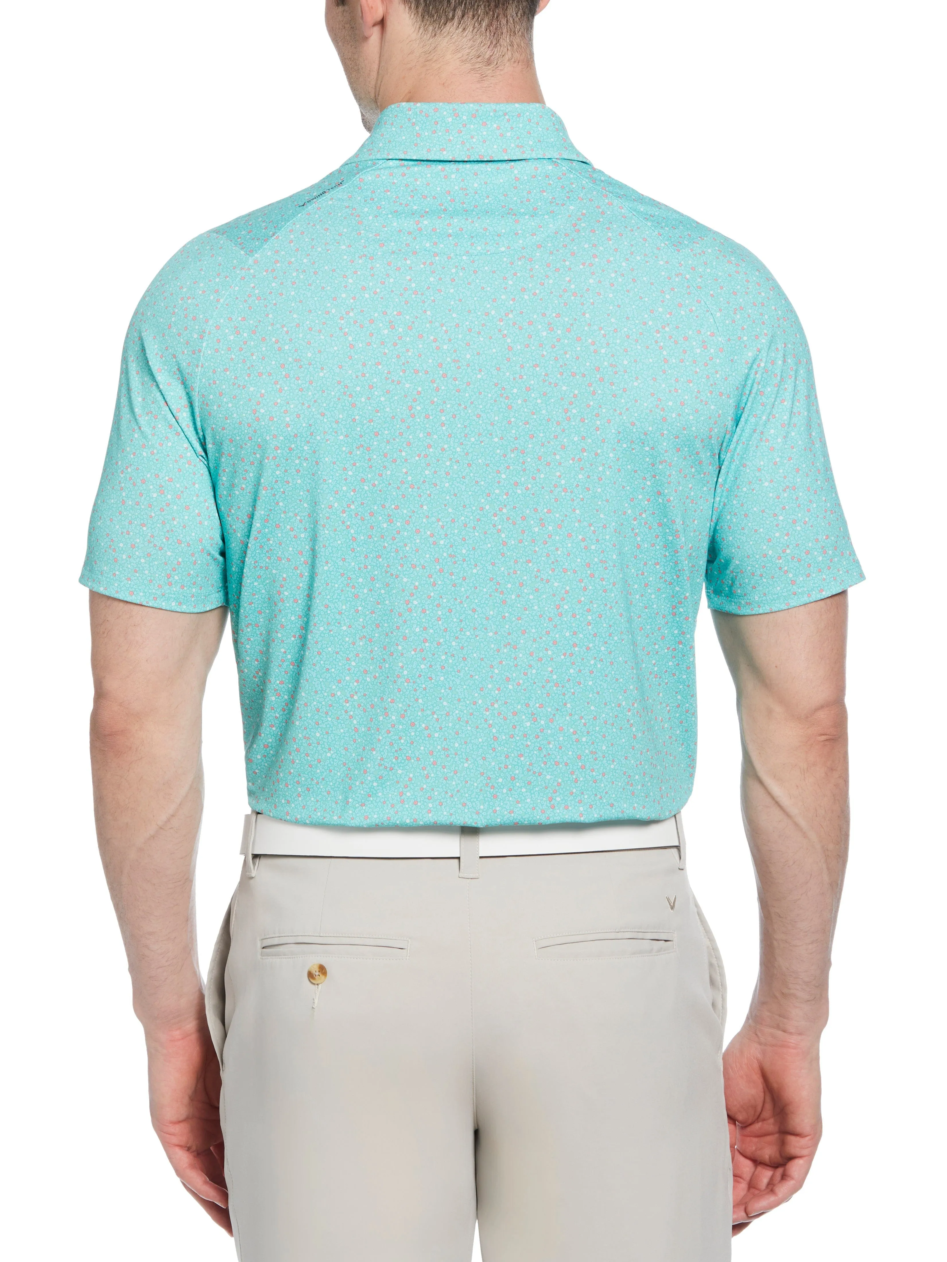 Mens Micro Floral Print Polo Callaway Apparel