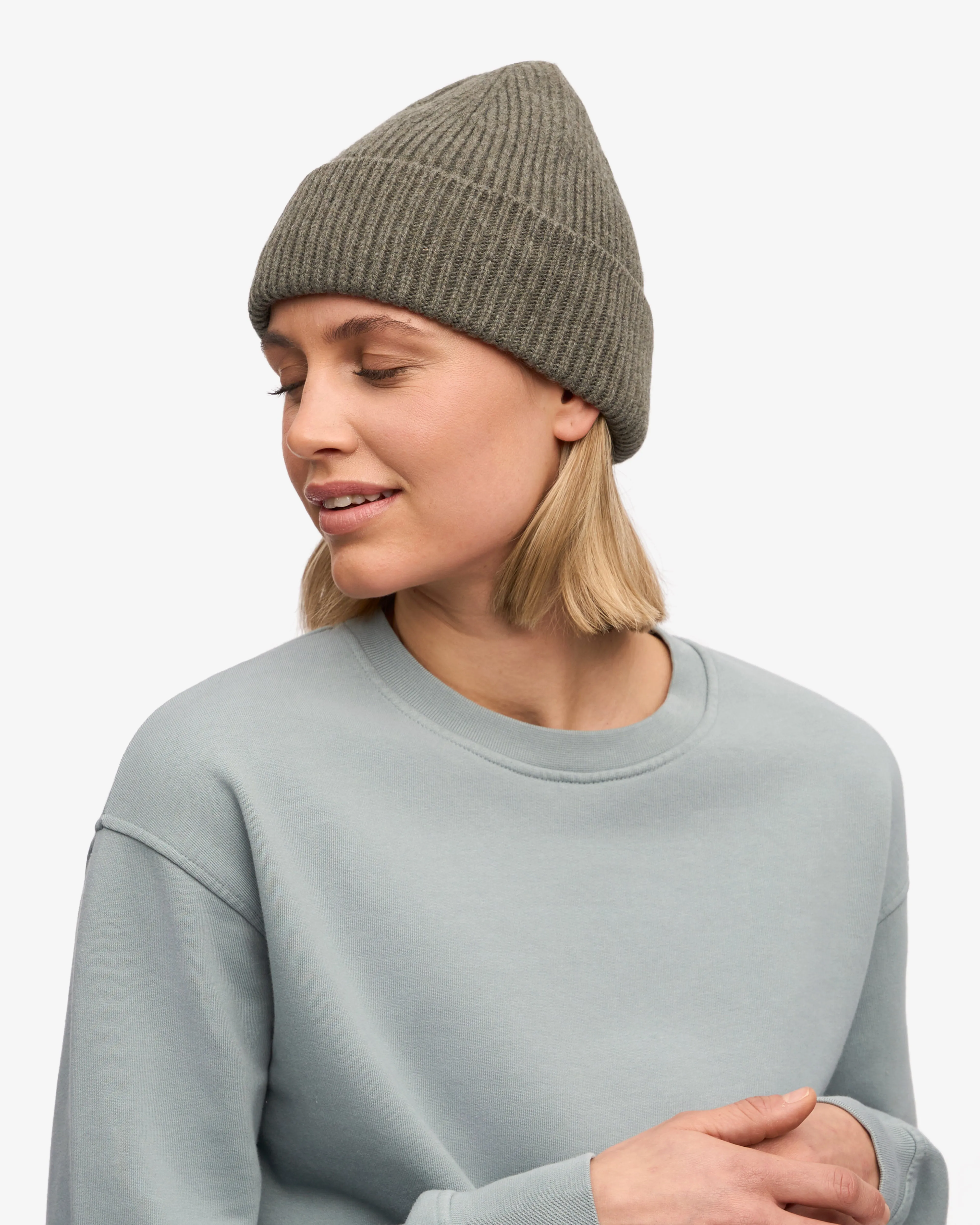 Merino Wool Beanie - Dusty Olive