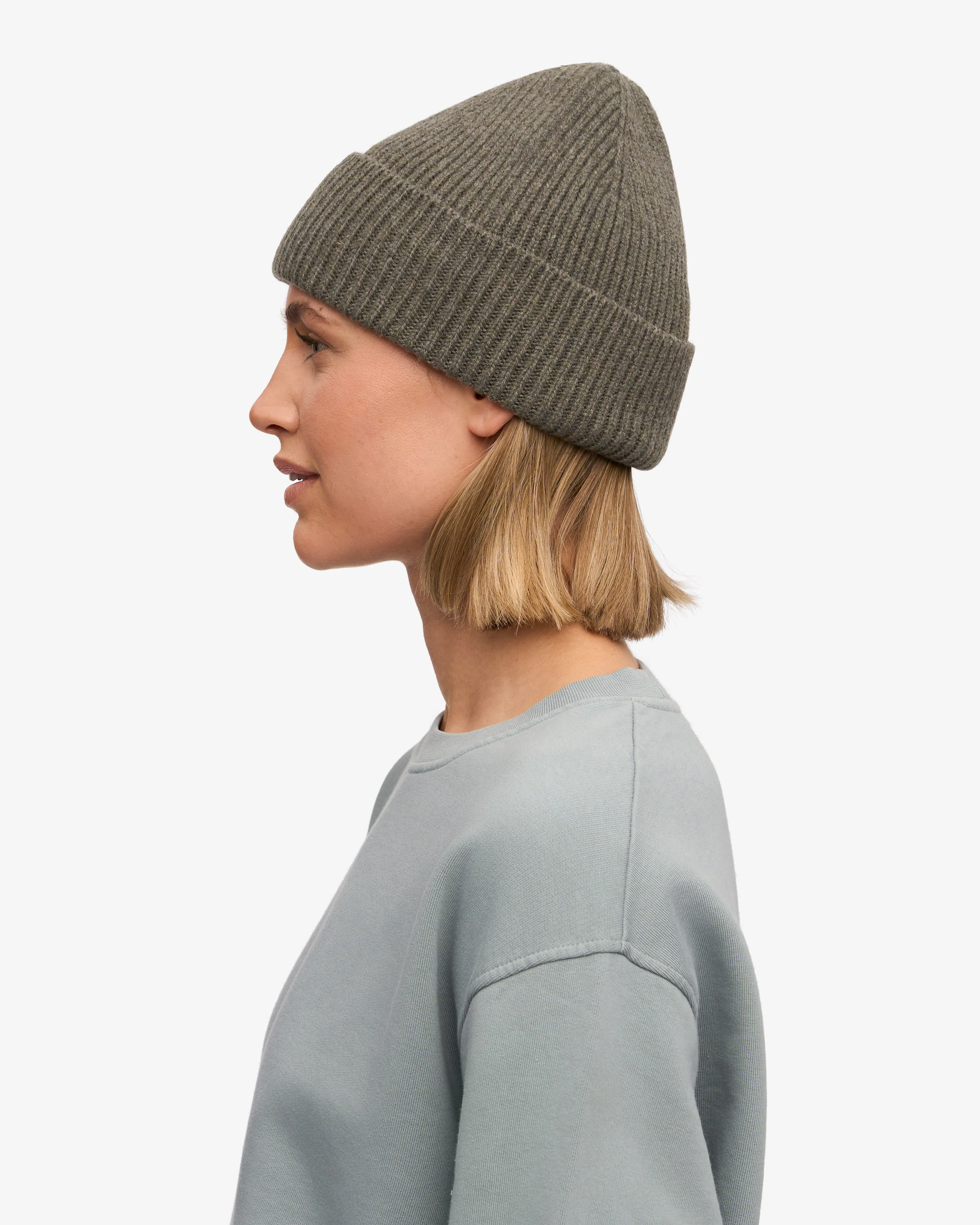 Merino Wool Beanie - Dusty Olive