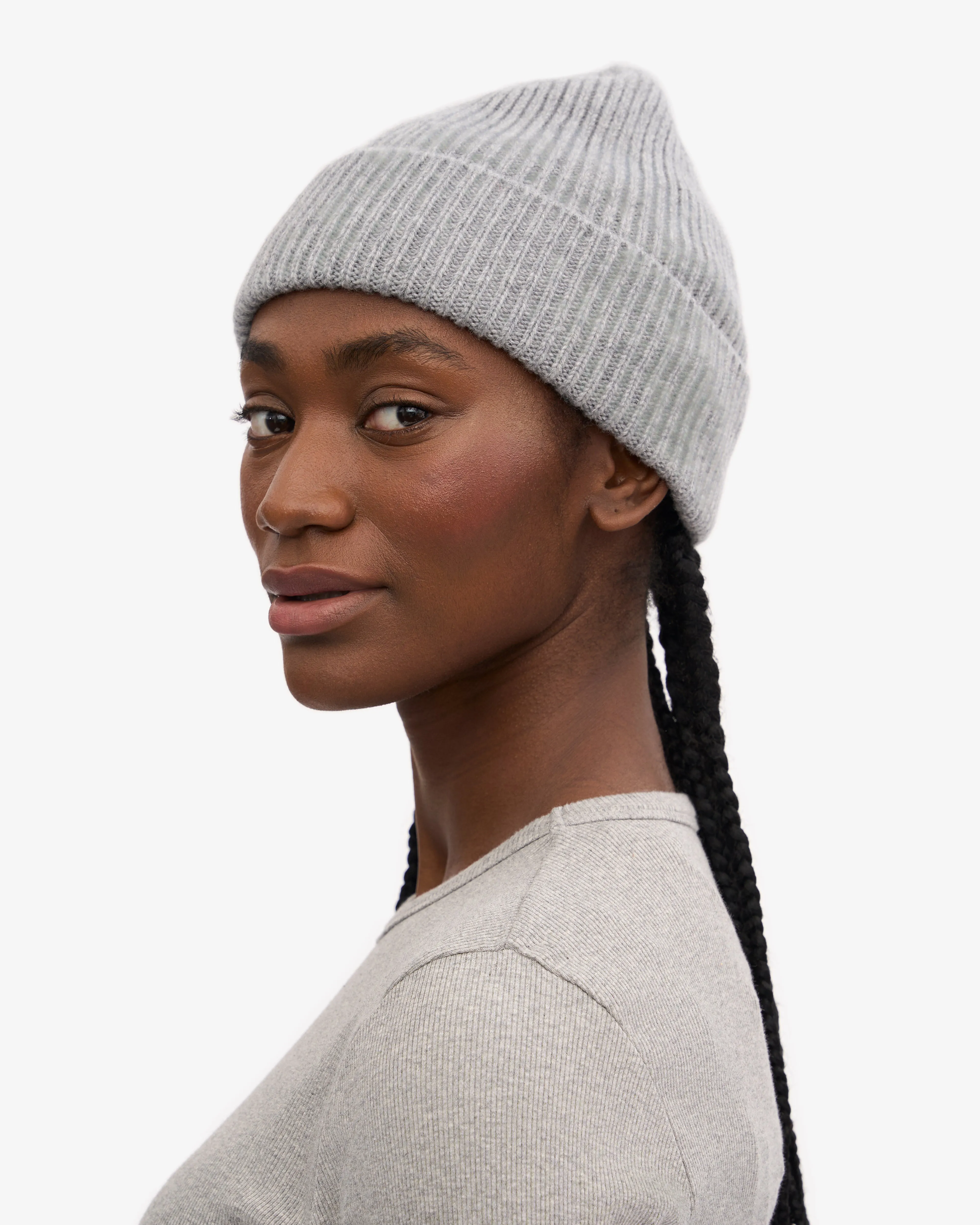 Merino Wool Beanie - Heather Grey