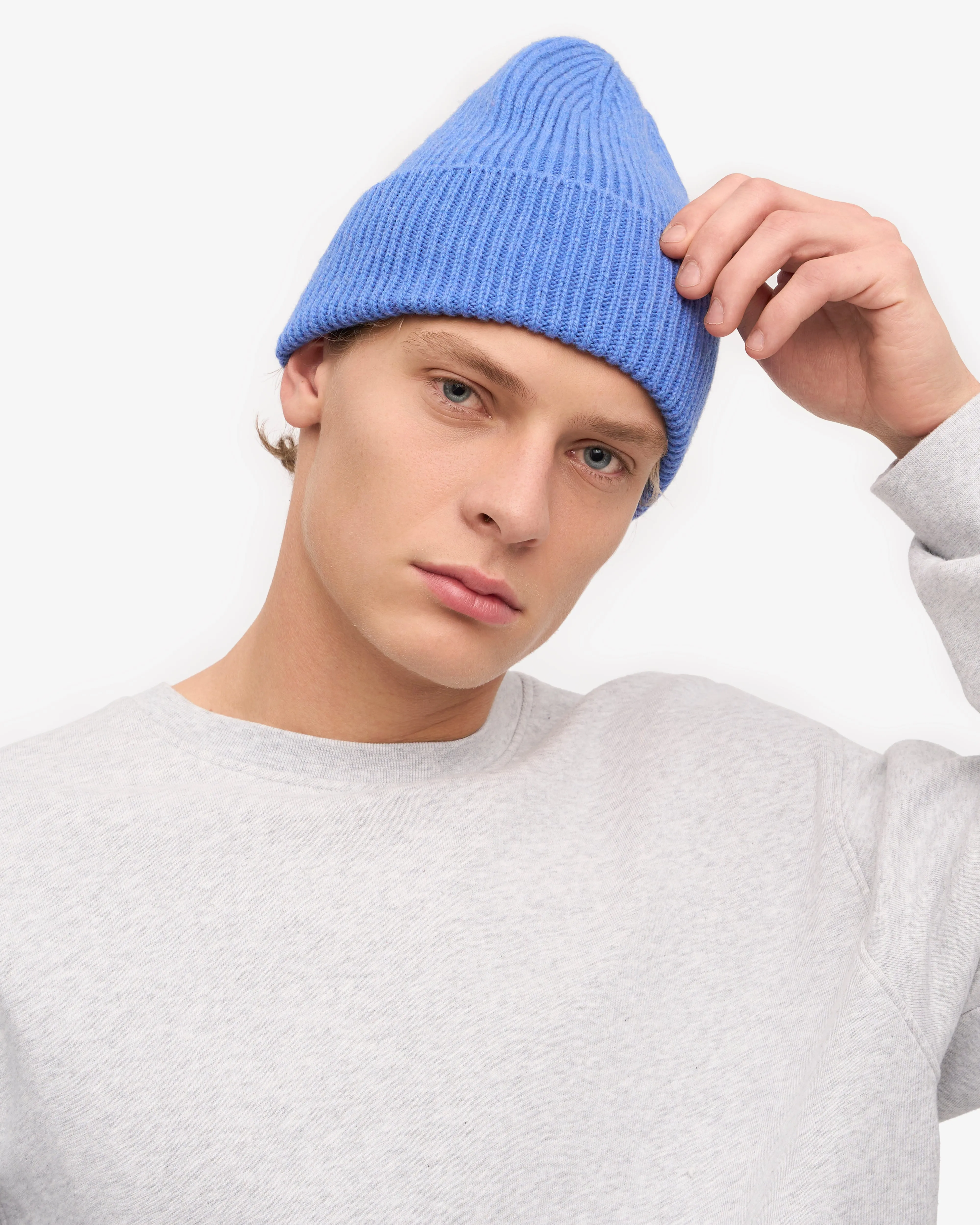 Merino Wool Beanie - Pacific Blue