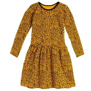 Mightly Girls Gold Leopard Dress
