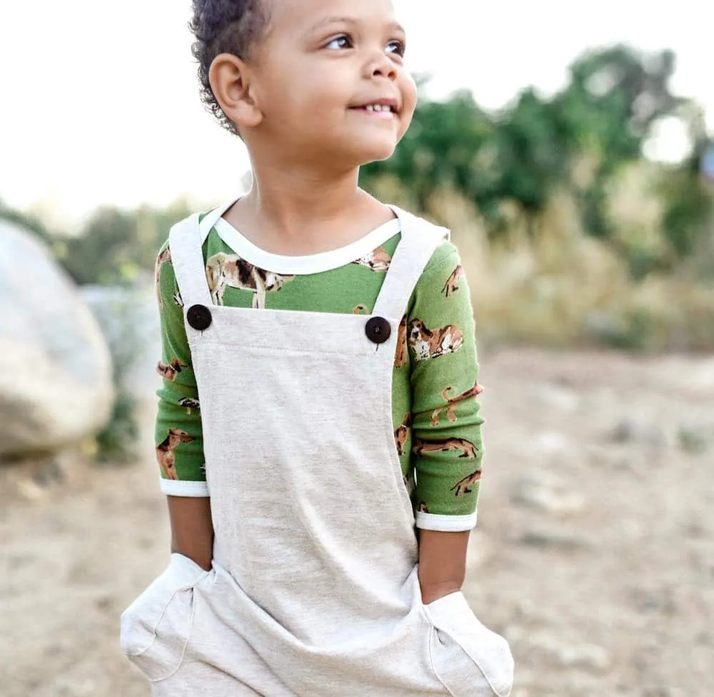 Milkbarn Heathered Oatmeal Organic Cotton Overall