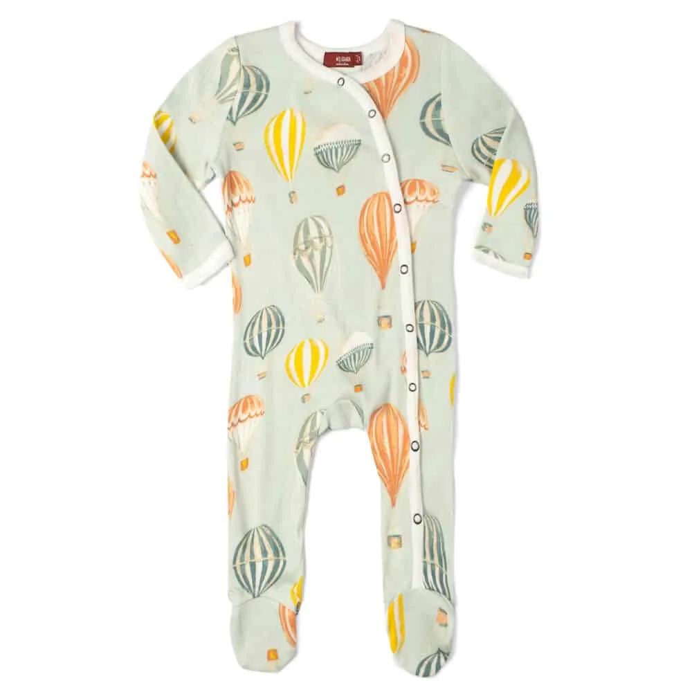 Milkbarn Vintage Balloons Organic Cotton Snap Footed Romper