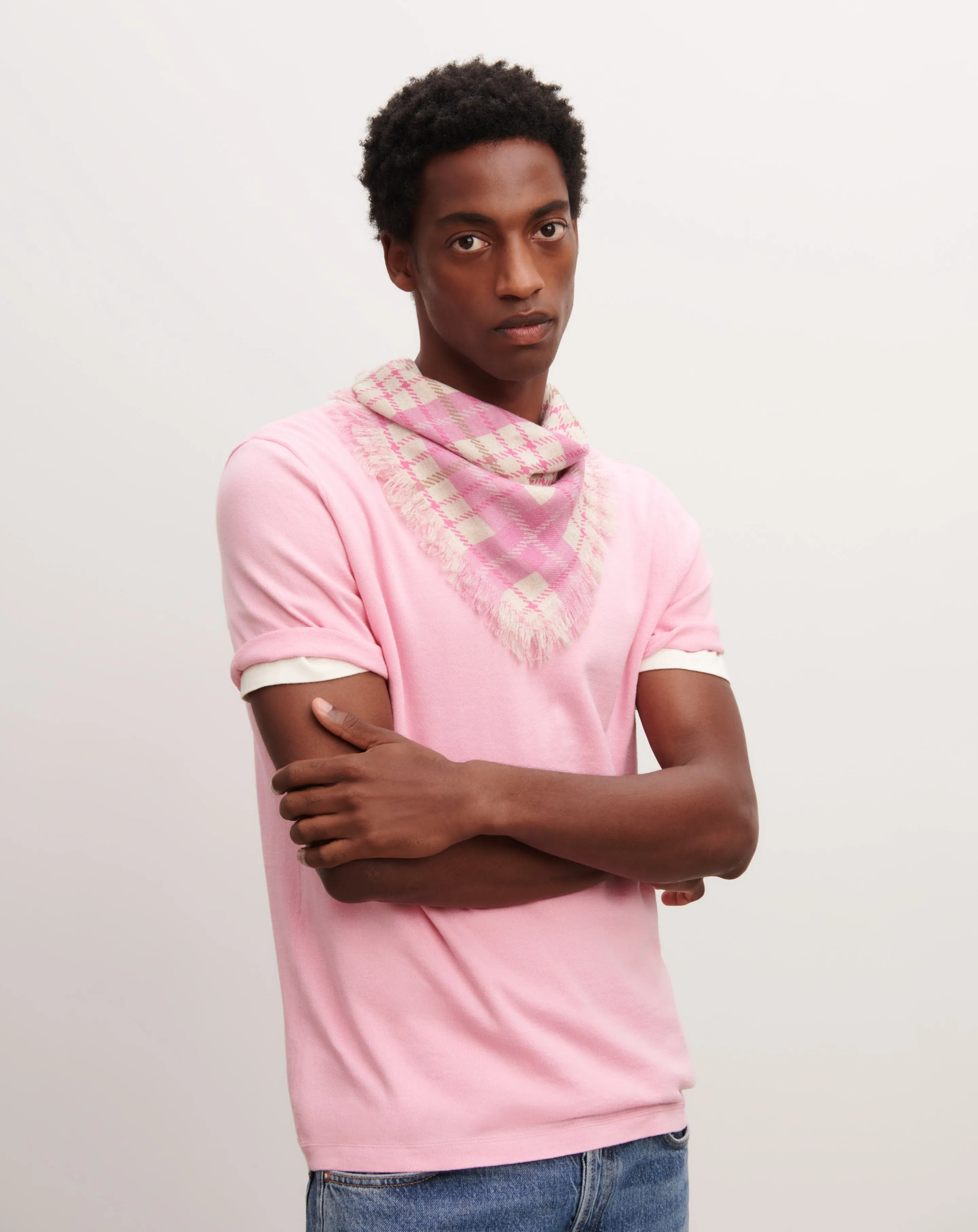 Mini printed twill square scarf Eric Bompard