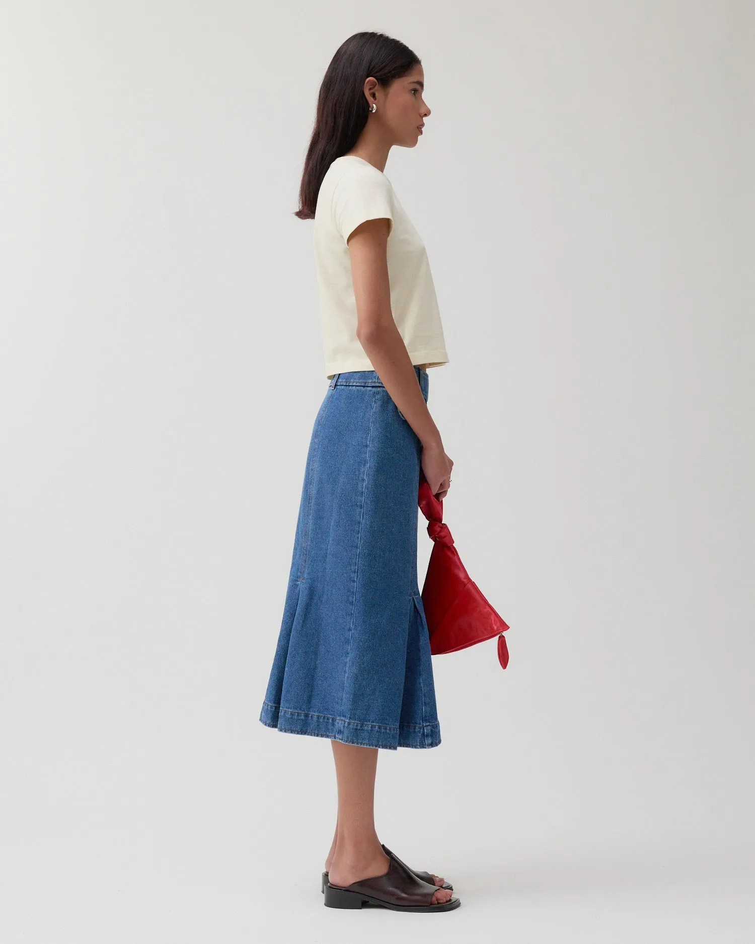 Monroe Skirt Organic Cotton Denim Blue