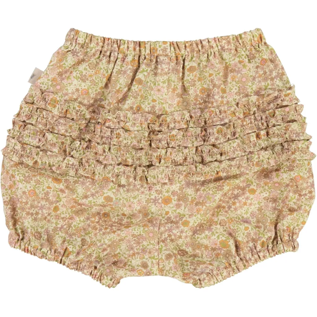 Nappy Pants Ruffles - moonlight flowers Wheat