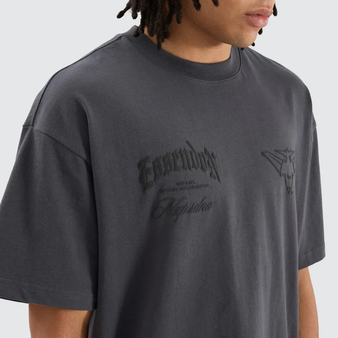 NENA & PASADENA  AFL Mens Essendon Bombers Raptor Tee Shirt - Asphalt