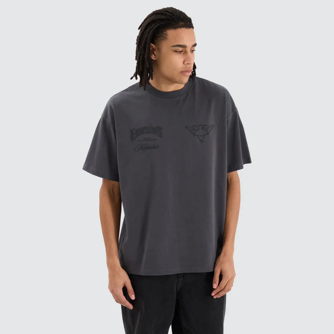 NENA & PASADENA  AFL Mens Essendon Bombers Raptor Tee Shirt - Asphalt