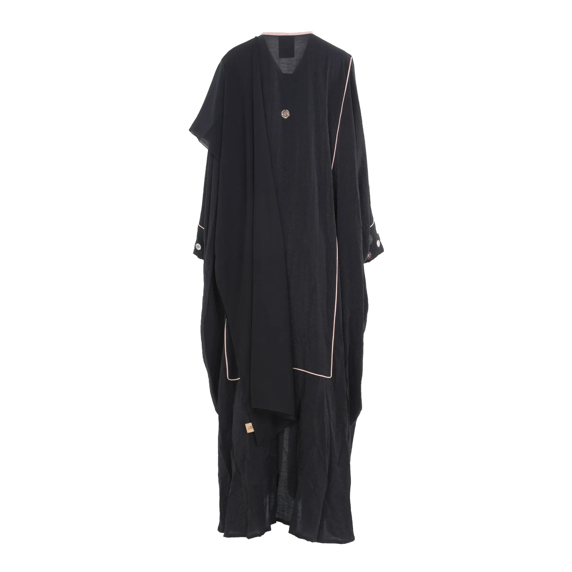Nero Fashion Black & Pink Abaya Large Size