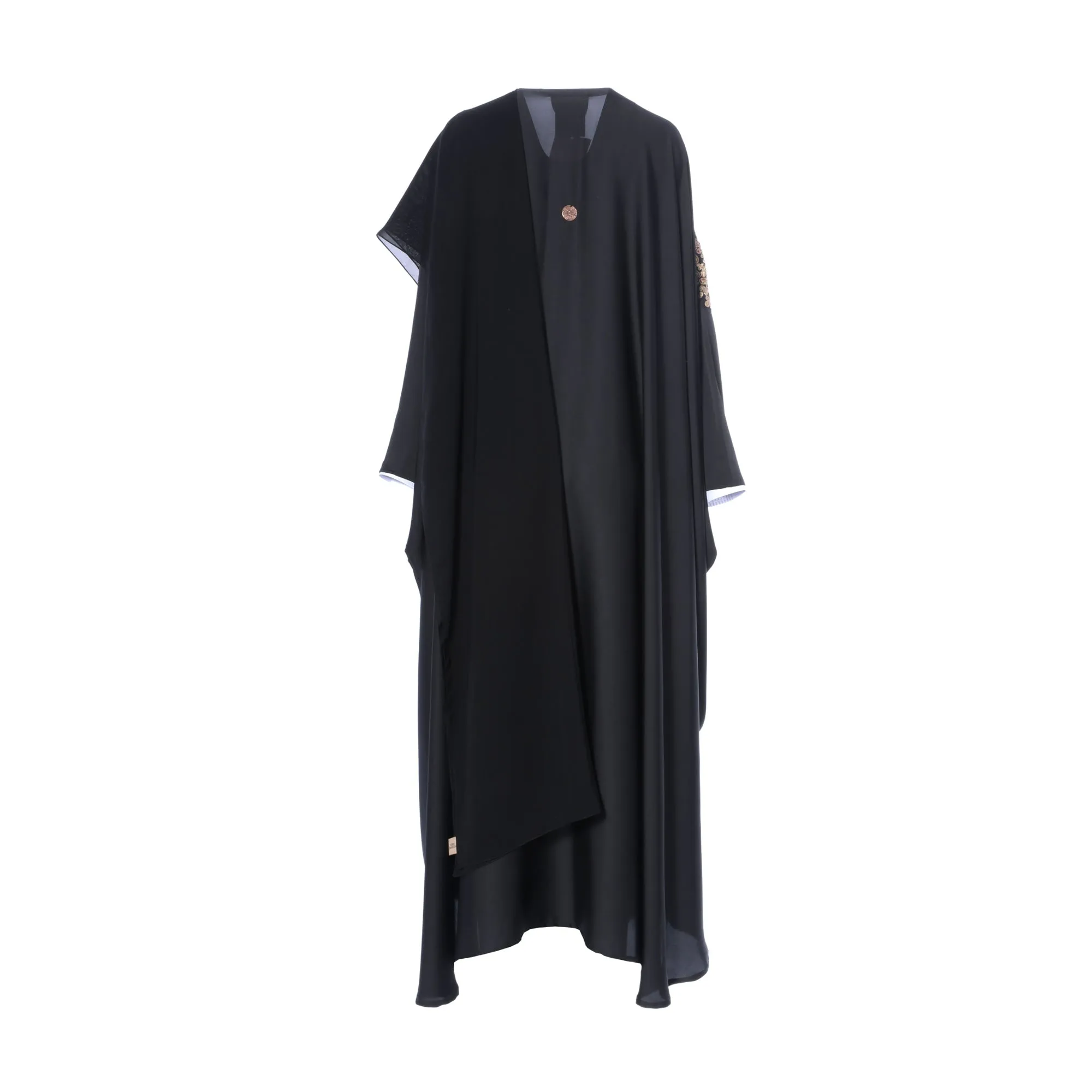 Nero Women's Free Size Black/Gold Occasions Abaya