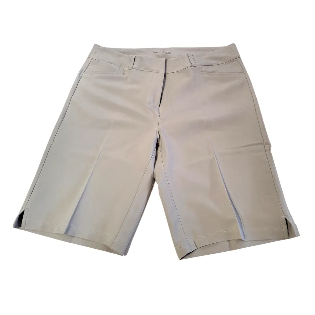 New Adidas Women's Solid Gray Bermuda Shorts MSP$65