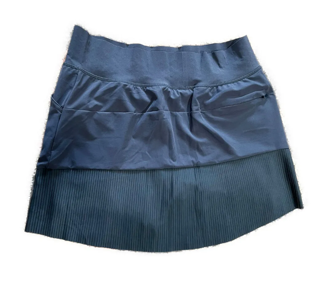 New Women's Adidas Navy Blue SIde Pleated Golf Skort Size M MSP$75
