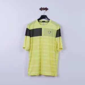 Nike Mens L Shirt Neon Yellow Football Training Dri Fit Jersey Sportswear Top