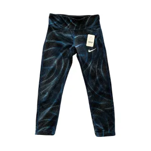 Nike Women's Black & Blue Patterned Cropped Running Legging Size S