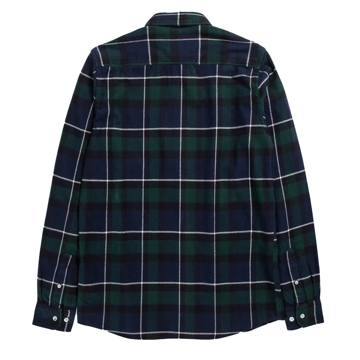 Norse Projects Anton Brushed Flannel Check Shirt Black Watch Check