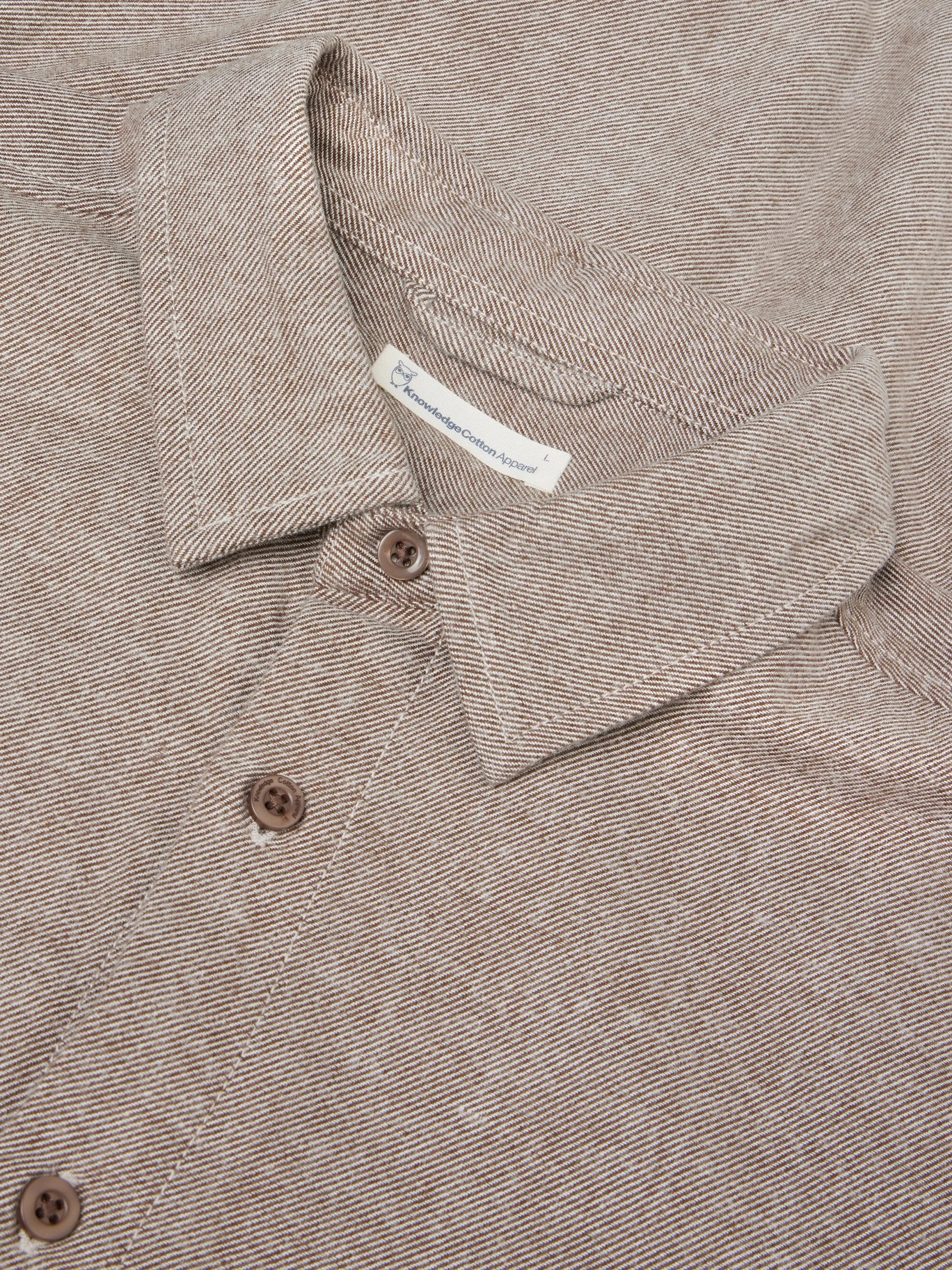 Organic Cotton Flannel Shirt GOTS - Demitasse (brown) Knowledge Cotton