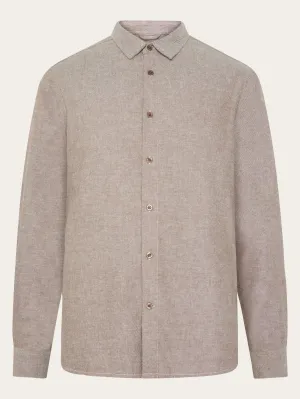 Organic Cotton Flannel Shirt GOTS - Demitasse (brown) Knowledge Cotton