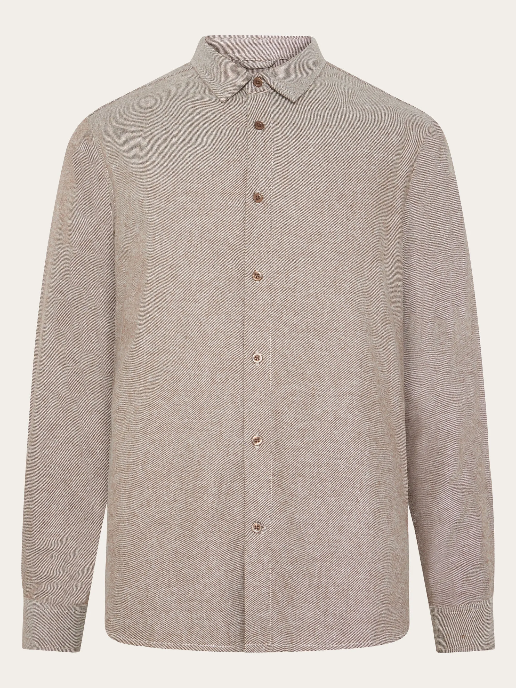Organic Cotton Flannel Shirt GOTS - Demitasse (brown) Knowledge Cotton