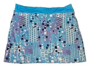 PGA Tour Blue & Purple Square Geometric Women's Pull-on Golf Skort Size M