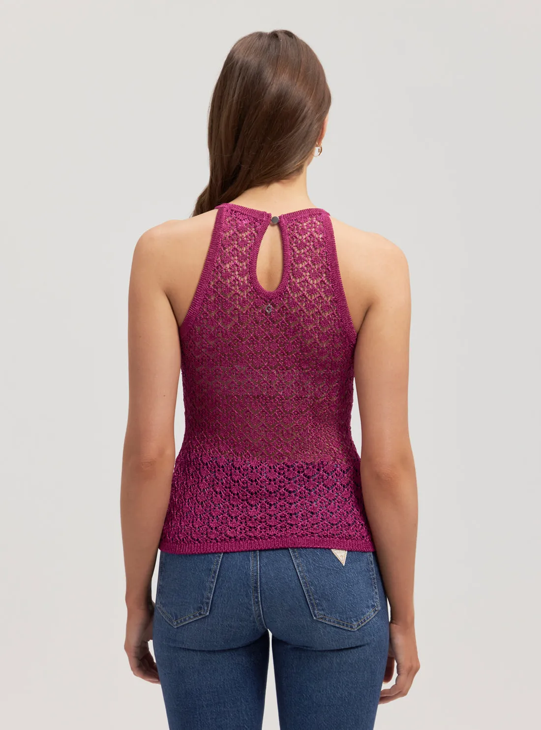 Pink Amber Lurex Tank Top Guess