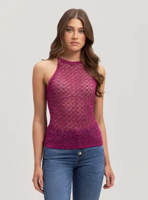 Pink Amber Lurex Tank Top Guess