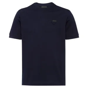 Prada Navy Pique Logo T-Shirt