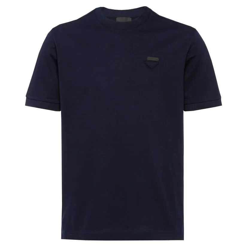 Prada Navy Pique Logo T-Shirt