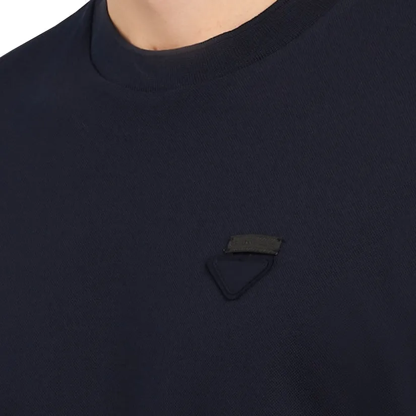 Prada Navy Pique Logo T-Shirt