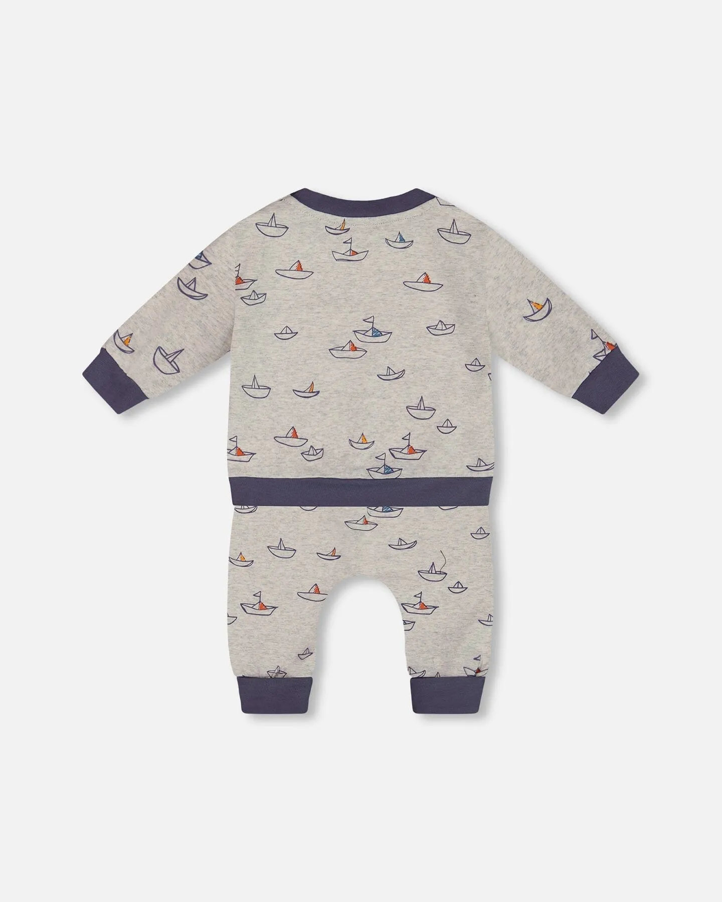 Printed Organic Cotton Top And Pant Set Little Paper Boats