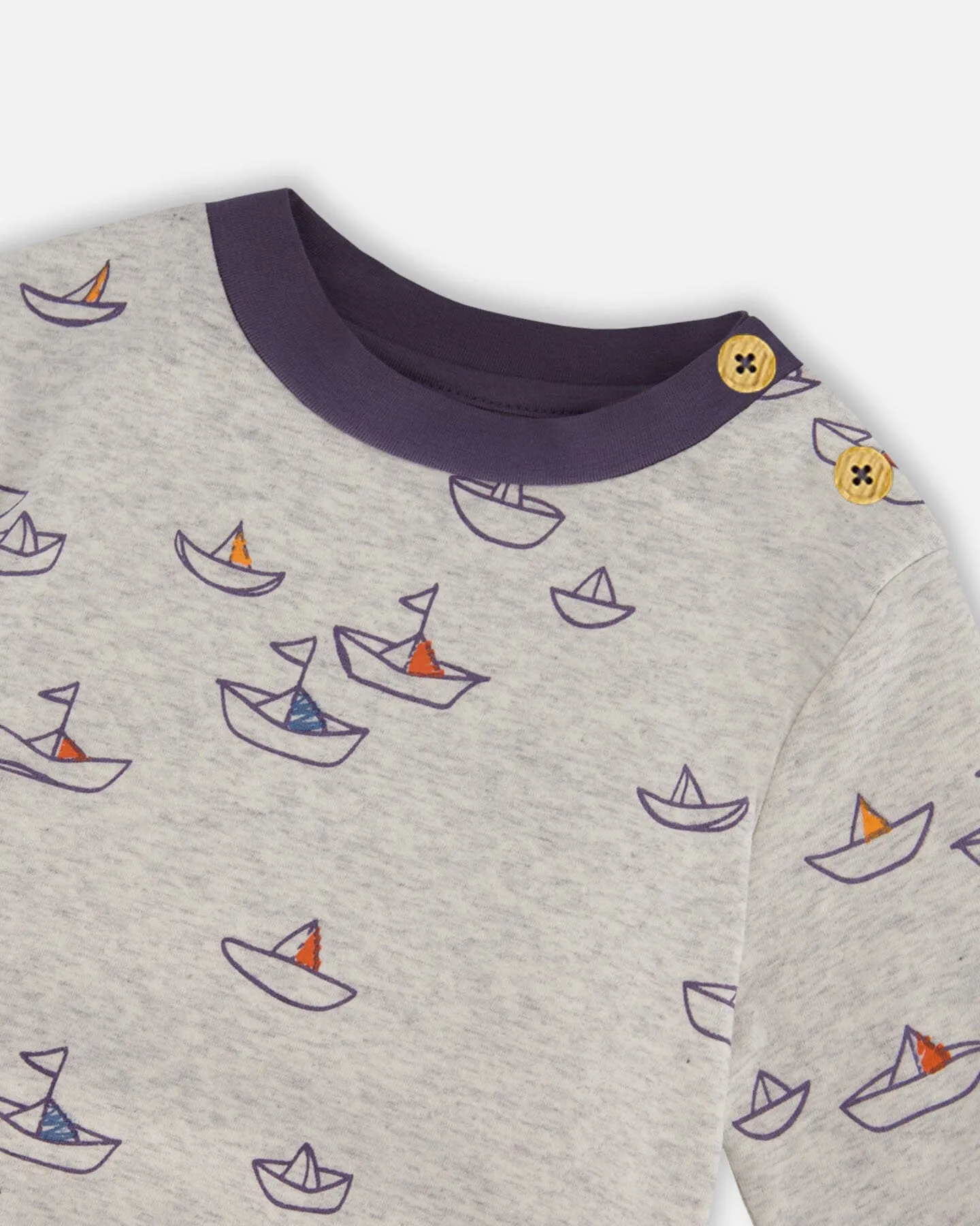 Printed Organic Cotton Top And Pant Set Little Paper Boats